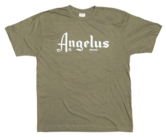 Angelus White Logo T-Shirt - Heather Green/Grey