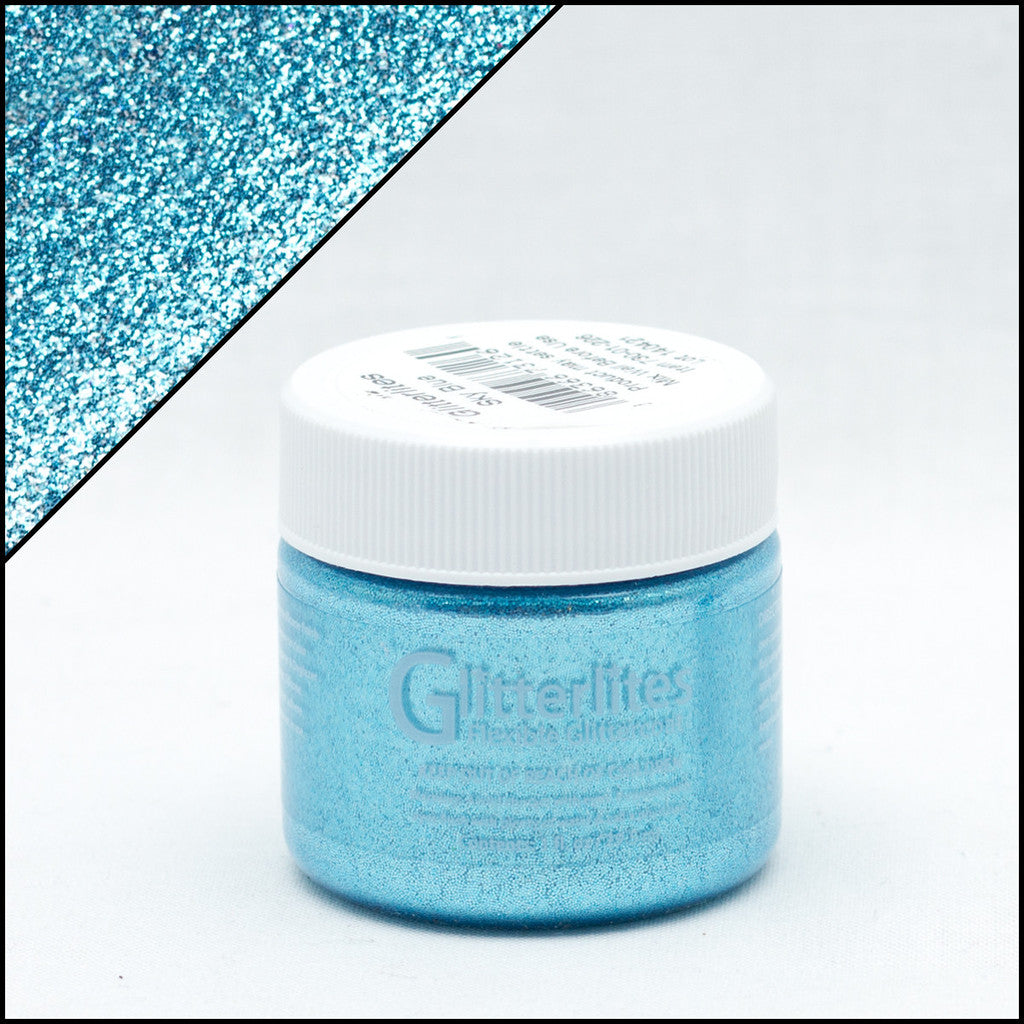 Angelus Glitterlites Sky Blue Βαφή Δέρματος 1oz