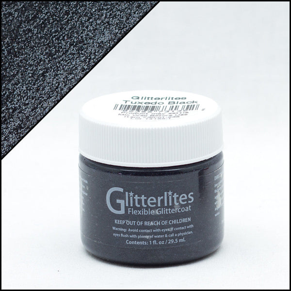 Angelus Glitterlites Tuxedo Black Βαφή Δέρματος 1oz